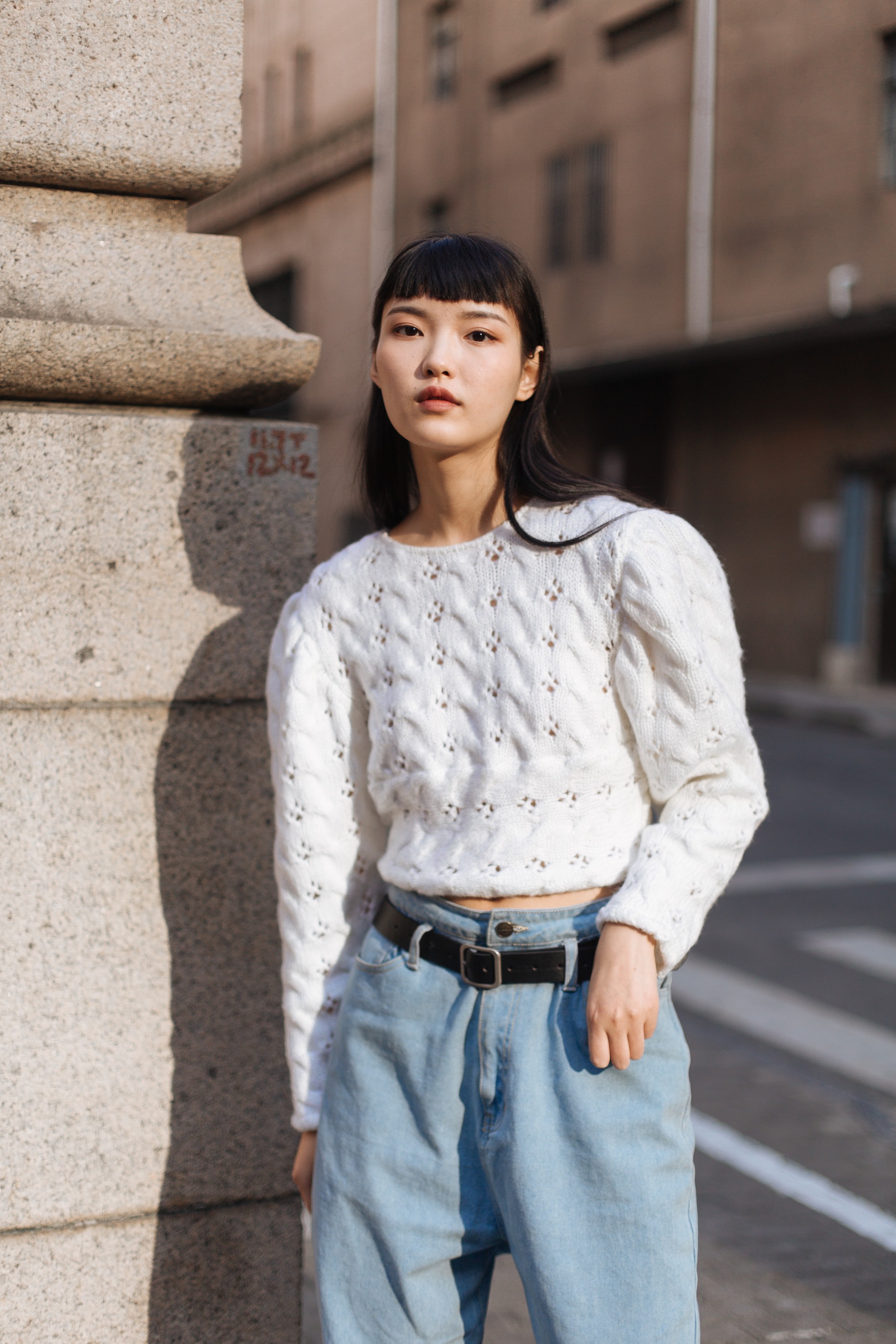 White Hollow Sweater
