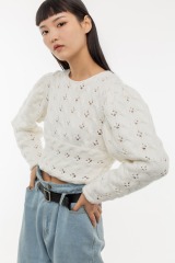 White Hollow Sweater