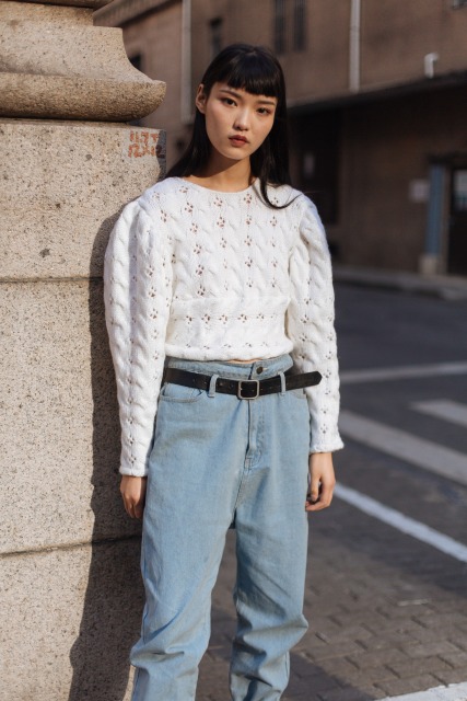White Hollow Sweater
