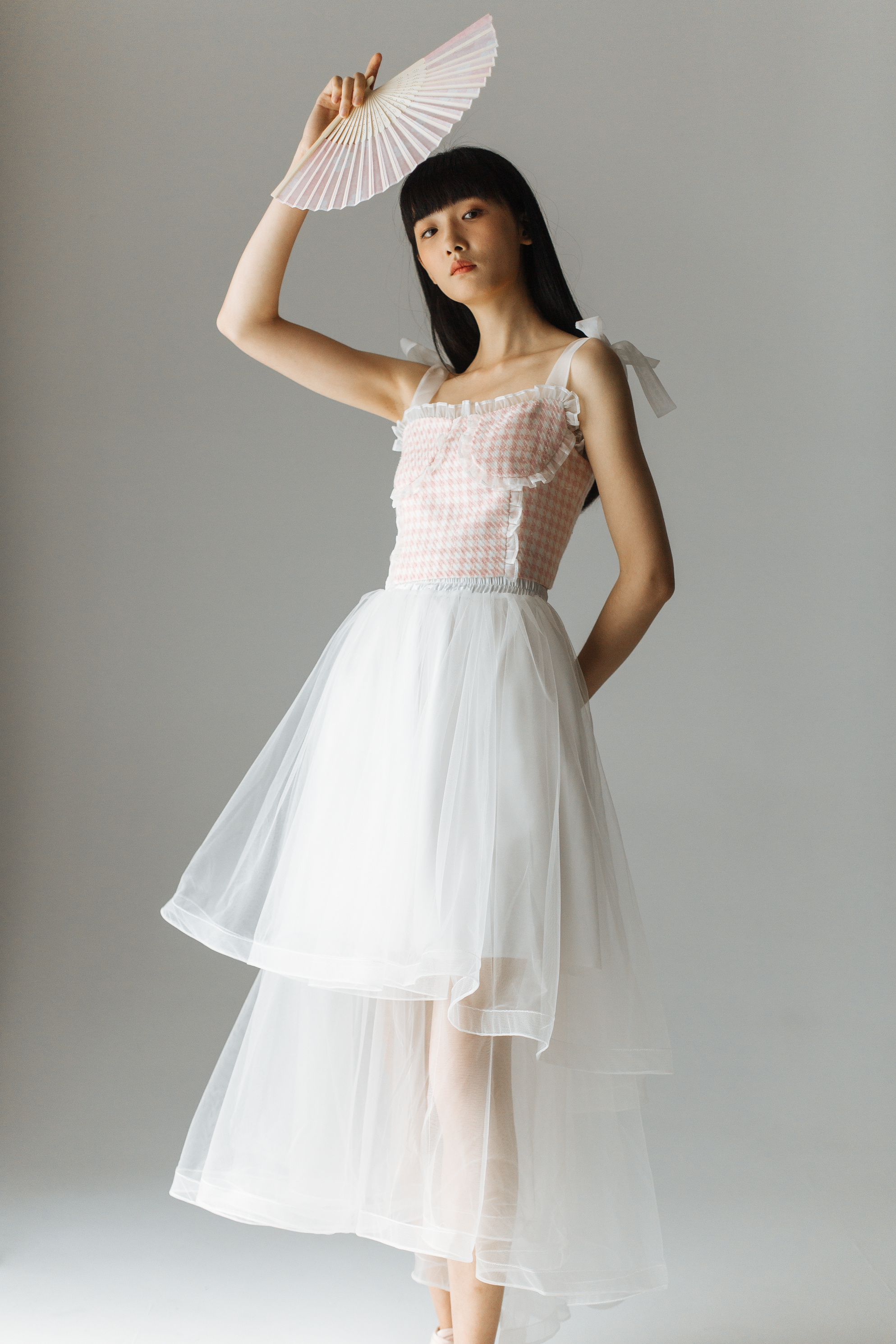 Pink  Houndstooth Top