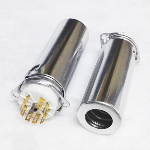 1PC GZC9-F-A-70-G 70mm Golden 9pin Tube socket for EL84 6P14 6BQ5 6CA4 6H30PI 12BH7 6P1 With Shield Base