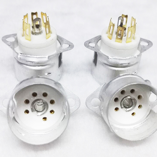 1PC GZC7-F-B-G 7PIN B7A Gold plated Vacuum Tube Sockets with Shield For 6Z4 6J1 6J2 6J5 6X4