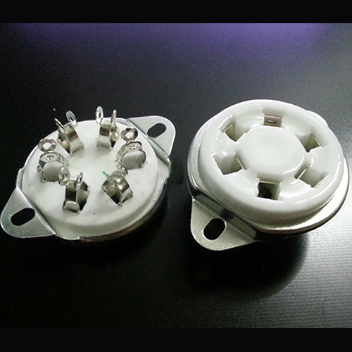 1PC Siver plated GZC6-2 6pin U6A ceramic Vacuum tube socket for 310 366 VT57 VT58 1265