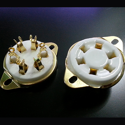 1PC Gold plated GZC6-21 6pin ceramic Vacuum tube socket for 310 6E5 UX6 42 366 VT57 VT58
