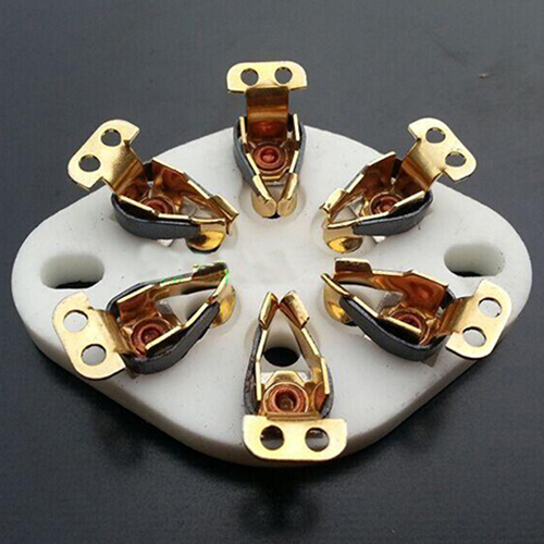 1PC 6pin ceramic valve tube socket for VT57 VT58  WE310 2A5 Panel Chassis Mount Gold plated