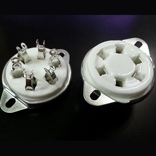 1PC Silver plated GZC6-21 6pin ceramic Vacuum tube socket for 310 6E5 UX6 42 366 VT57 VT58