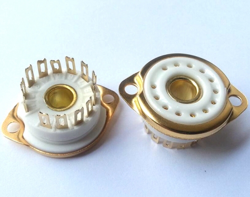1PC Gold Plated 13pin QS30-1 SZ-8  Vacuum Tube Sockets for B5092 B13B ZM1020