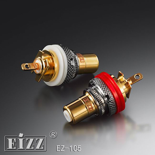 2pcs 1pair EIZZ EZ-105 24K Gold plated RCA Terminal Jack for TV,Video,Audio,Amplifier, CD player