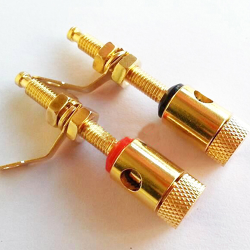 1PC 4MM Gold plated brass terminal post banana socket plug  for HIFI tube amplifier speaker