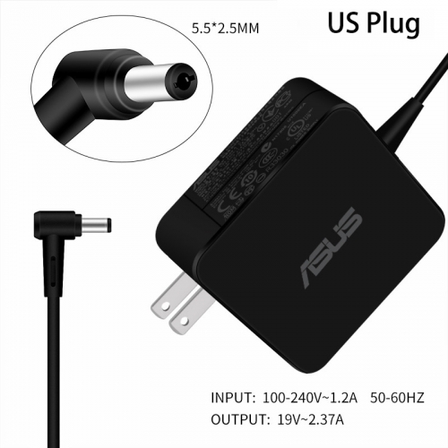 19V 2.37A 45W 5.5x2.5mm AC Adapter Power Charger For Asus X751MA F551C K53S K53E K52F X555L F551M F555L E200H X552C X550C Laptop