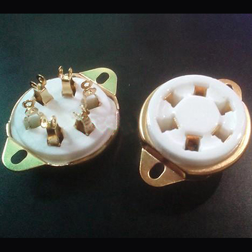 1PC Gold plated GZC6-2-G 6pin U6A ceramic Vacuum tube socket for 310 366 VT57 VT58 1265
