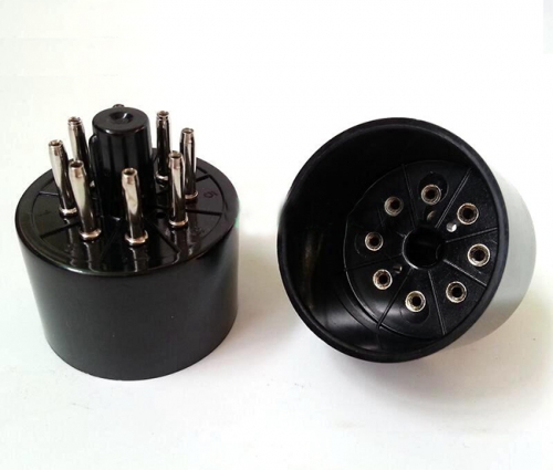 1PC Tube AMP DIY parts Tin plated Black Bakelite 8Pin Vacuum Tube Socket Saver for 8pin tubes DIY