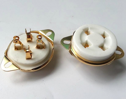 1 PC GOLD plated 4Pin U4A Ceramic Tube Socket Valve Base For 811 274A 572B 300B