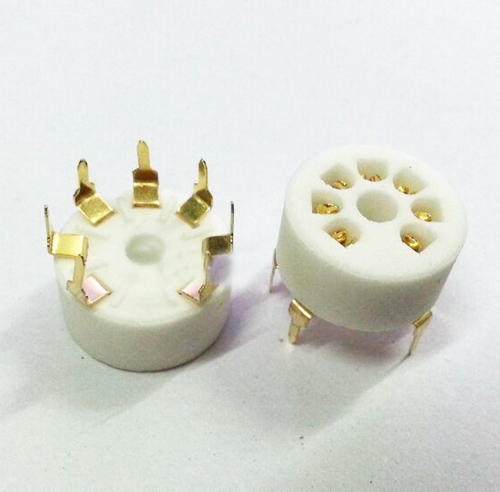 1PC Gold plated Ceramic 7pin Vacuum tube socket GZC7-Y-B-G for 6J1 6J4 6J5 6A2  6K4  6X4