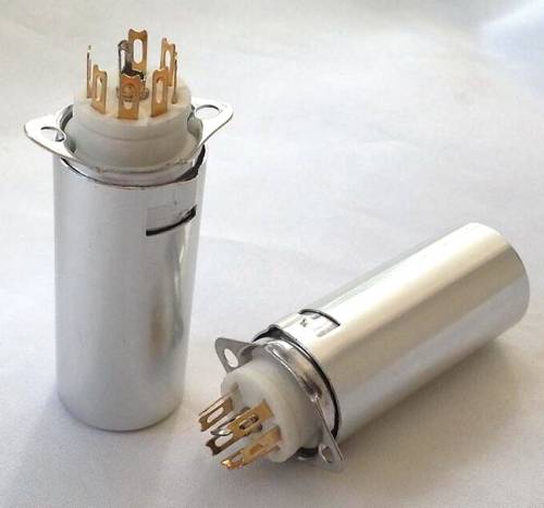 1PC Gold plated GZC7-F-B-55-G 7pin Vacuum tube socket with shield for 6Z4 6AU4 EF94 6BH6 6A2 6K4 6J5