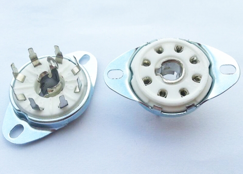 1PC Silver plated Bottom Mount Loctal PCB Mount 8pin ceramic Vacuum tube socket for C3G ECH21 4P1S 5B254 7N7 4J1S