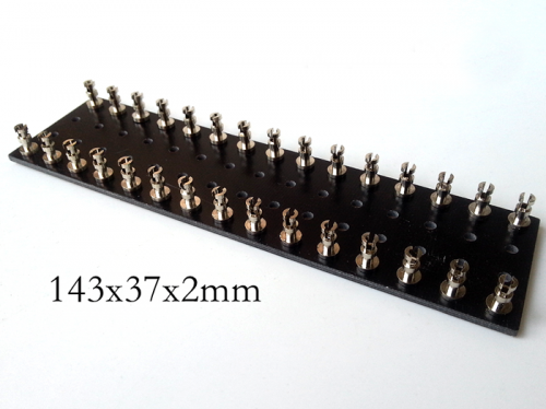 1PC 143x37x2mm Black nickel plated Copper Open Type TURRET Guitar AMP TAG BOARD STRIP BOARD
