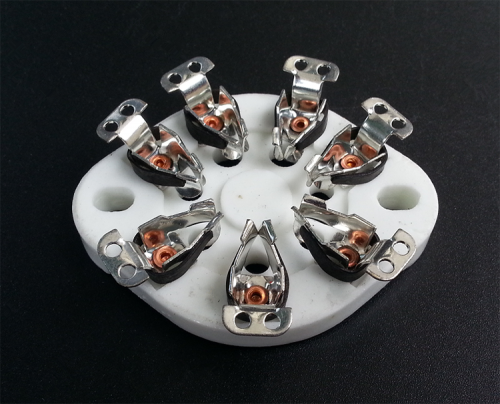 1PC Silver Plated 7pin Ceramic  Vacuum Tube Sockets for 1625 FU25 826 832 HIFI tube amplifier DIY