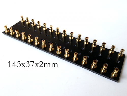 1PC 143x37x2mm Black gold plated Copper Round Type TURRET Guitar AMP TAG BOARD STRIP BOARD