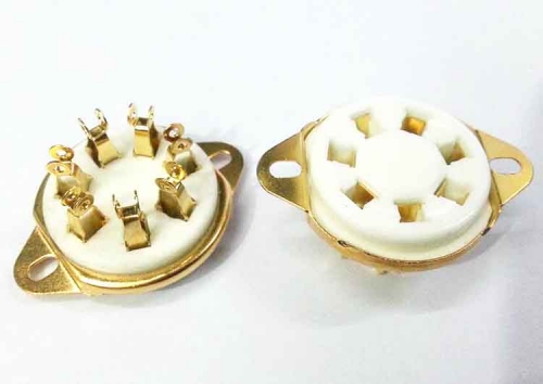 1PC GZC7-21-G 7pin Gold plated bottom mount ceramic tube socket for tube amplifier DIY