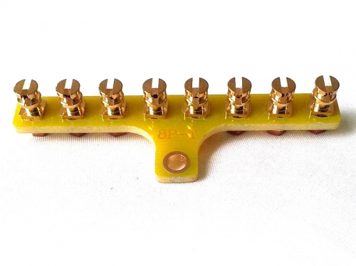 1PC T-Style 8-Post Gold Plated Vintage FR4 Tag Board Tag Strip Turret Board Brass Lug Terminal Board