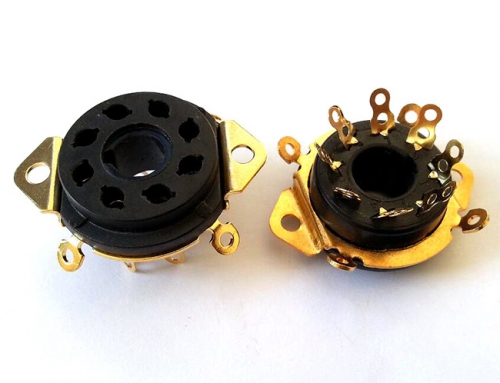 1PC Gold GZS8-A  8pin Tube Socket for KT66 KT88 6SL7 6SN7 6V6 5AR4/GZ34 5R4GY 5U4G