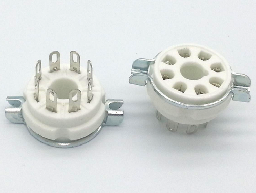 1PC GZC8-Y-1  Silver plated 8pin ceramic Vacuum tube socket for KT66 KT88 6SL7 6SN7 6V6 5AR4