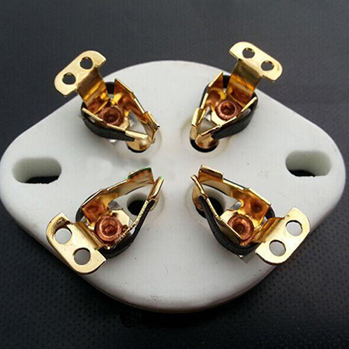 1PC 300B 2A3 811 5Z3 572B 4pins U4A Ceramic Vacuum Tube socket Gold plated