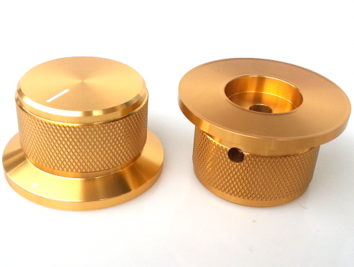 1PC 44X34x25mm Gold Color  Aluminium AMP volume potentiometer Knob 6.0mm hole YDAN-20