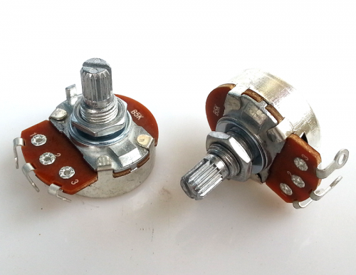 1PC 24 B type Single  3 soldering pin STEREO VOLUME Potentiometer peduncular shaft B5K