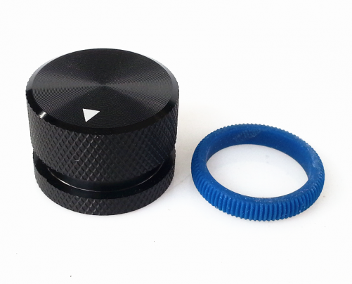 1PC 25X18mm Aluminium HIFI AMP volume Control potentiometer Knob 6.0mm hole black knob with Blue plastic