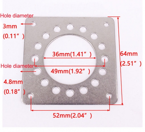 1PC  36mm Steel  Shock Proof Plate For 4pin 5pin 6pin 7pin Panel Chassis Mount tube sockets