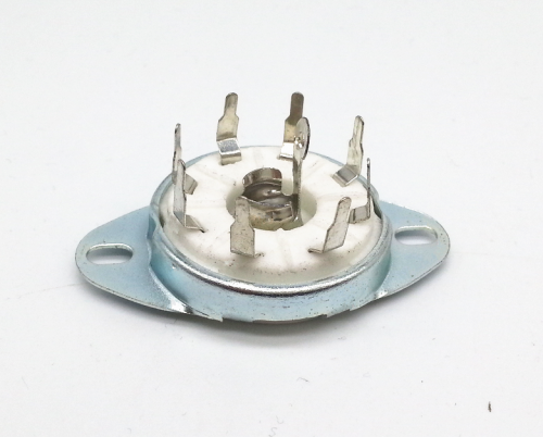 1PC GZC8-8-Y  PCB Mounting Silver plated 8pin ceramic Vacuum tube socket for 4P1S 5B254 7N7 4J1S 12j1s