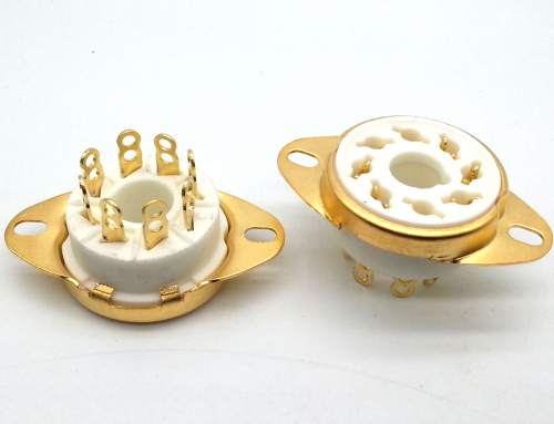 1PC GZC8-1-A-G  Gold plated 8pin ceramic Vacuum tube socket for 6550 7199 EL34 EL37 GZ32 GZ34