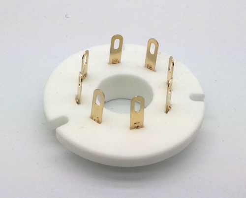 1PC FU50R-G  Gold plated 8pin ceramic Vacuum tube socket for FU-50 5Z8P 5Z9P FU15 RY50 5U8C