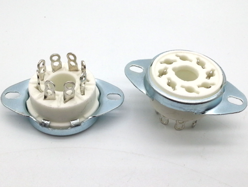 1PC GZC8-1-A  Silver plated 8pin ceramic Vacuum tube socket for KT88 6550 EL34 6SN7