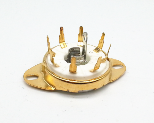 1PC GZC8-8-Y-G  PCB Mounting Gold plated 8pin ceramic Vacuum tube socket for EBL21 C3G ECH21 4P1S 5B254 7N7