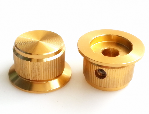 1PC 24x14.5mm Gold color Aluminium  Volume Tone Knobs Potentiometer Control Knobs 6.0mm Volume switch Knob 	YDAN-32