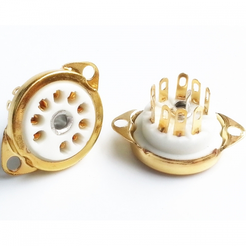 1PC GZC9-C-1-G 9Pin Tube Socket Gold plated for valve tube 6DJ8 EL84 6922 6922 6p1 6N2 6N11