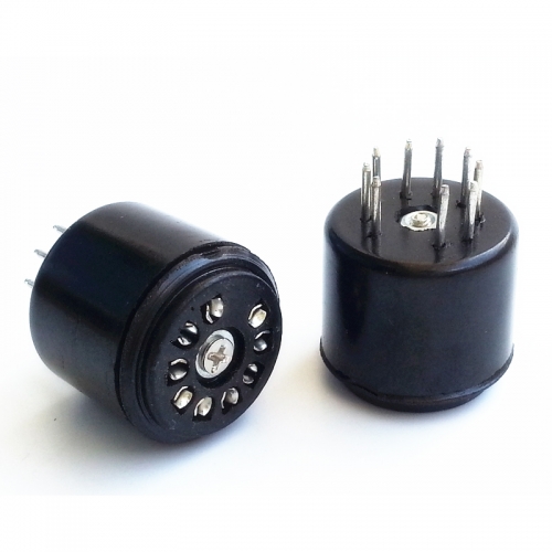 1PC 9pin to 9pin Silver plated Bakelite  Vacuum tube socket saver for 6DJ8 EL84 6922 6BM8 6BQ5 EL84