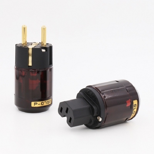 1 pair P-079E/C-079 24k Gold-Plated Power Plug EU version power plug for tube amplifier DIY