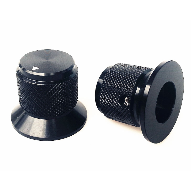 30x25x22.5mm Black Color Aluminium Amp Volume Potentiometer Knob 6.0mm Hole