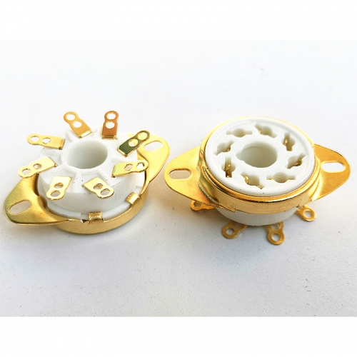 1PC Gold plated 8PIN Tube Socket Ceramic GZC8-Y-6-G Valve Tube Base KT88 6550 EL34 6SN7 5Z3P Vacuum Tube  Socket