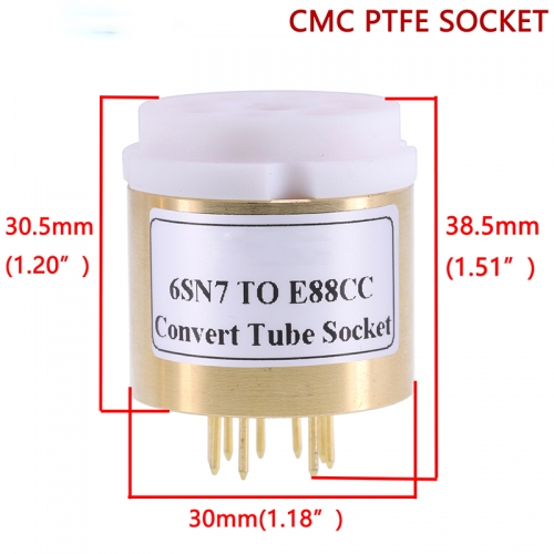 1PC  CV181 6SL7 6N8P 6N9P 6SN7 TO ECC88 E88CC 6DJ8 6N2 6922 DIY Audio Vacuum Tube Amplifier Convter Copper shell+CMC PTFE Socket D