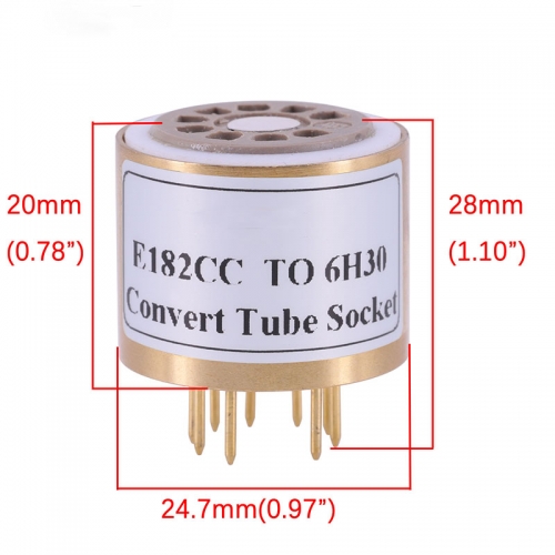 1PC E182CC Tube (Top) TO 6H30 Tube (bottom) DIY Audio Amplifier Vacuum Tube Convert Socket Adapter C