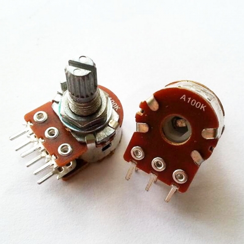 1PC 16 A type STEREO VOLUME Potentiometer Dual PCB 6pins A100K *2