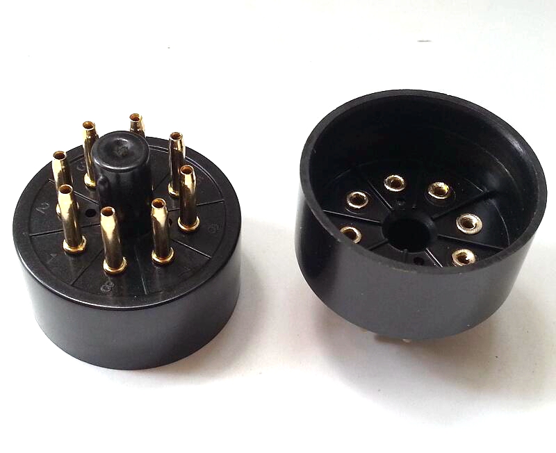 Adattatore Base Bachelita 8 Pin Per Valvole EL34 / 6N8P - Pack Da 5 Adattatore Base Bachelita 8 Pin Per Valvole EL34 / 6N8P - Pack Da 5