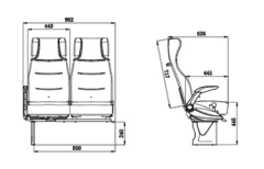 High-Back Bus Passenger Seat for Coaches and Public Buses – Fabric Upholstery