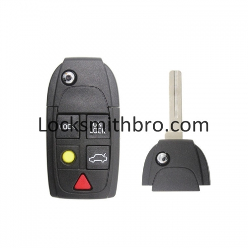LockSmithbro 5 Button No Logo Volvo Flip Remote Key Shell