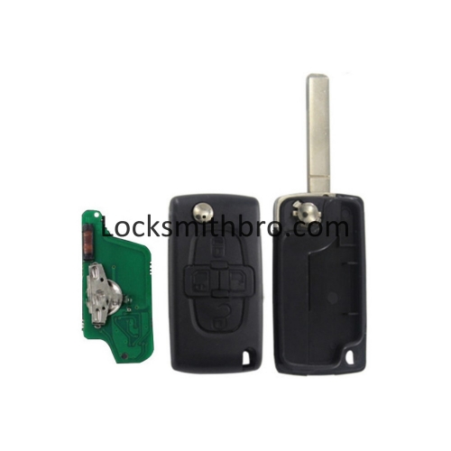 LockSmithbro 0523 FSK 4 Button 307(VA2) Blade ForCitroen Remote Key For Cars After 2011